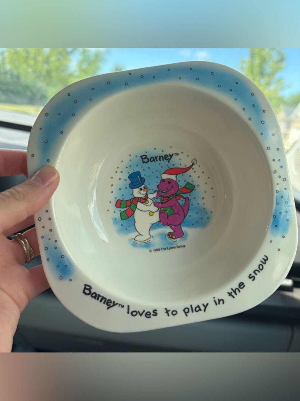 1993 vintage Barney baby bowl